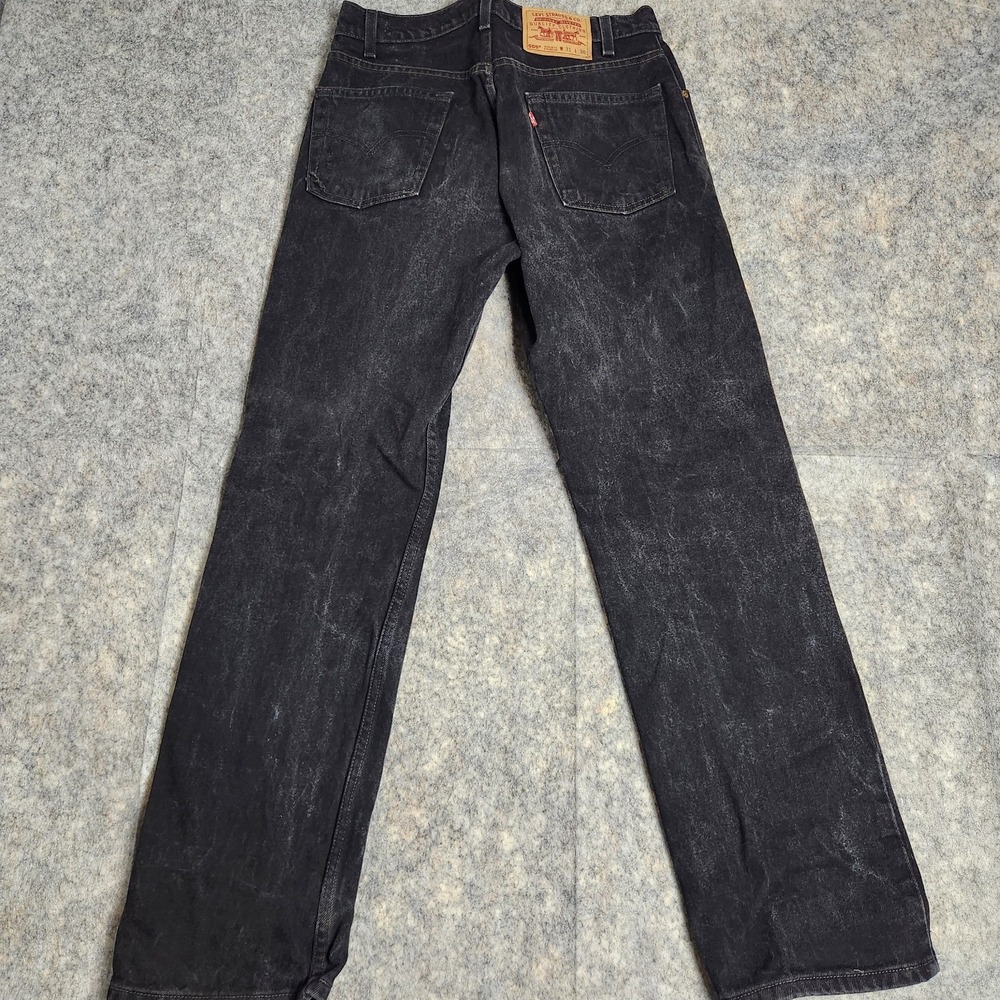 Levis 505 VTG 90s Jeans Men 31x30 Black Denim Regular Straight Fit Punk Skater - Picture 2 of 7